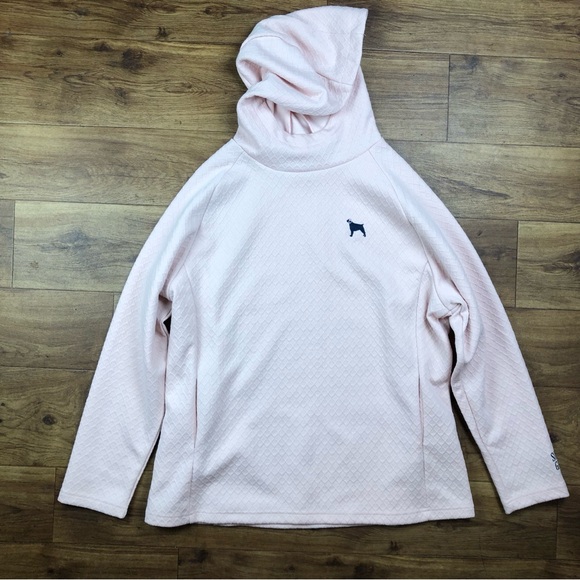 Southern Girl Prep Light Pink Waffle Style Hooded Sweater - Picture 1 of 8